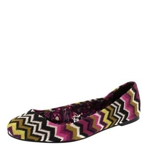 Missoni For Target Multicolor Chevron Knit Fabric Ballet Flats